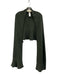 Minnie Rose Dark Green Cashmere Knit Ruffle Shawl Dark Green / One Size