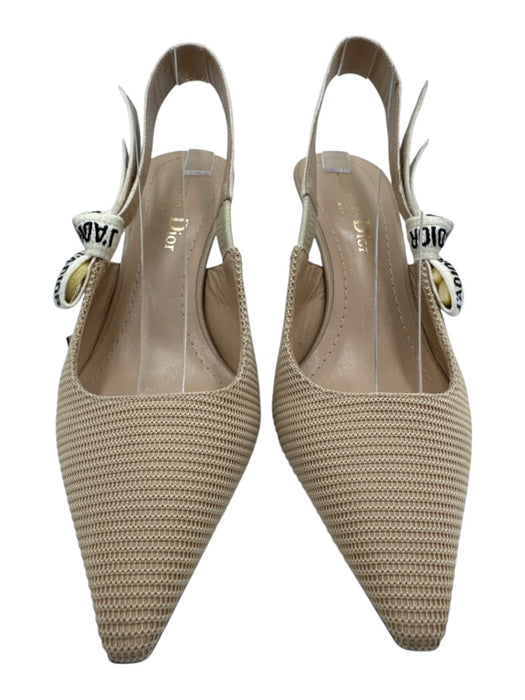 Christian Dior Shoe Size 35 Beige Textile Suede Pointed Toe Sling back Pumps Beige / 35