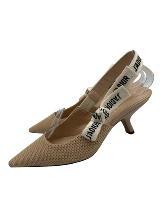 Christian Dior Shoe Size 35 Beige Textile Suede Pointed Toe Sling back Pumps Beige / 35