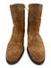 Clorinda Antinori Shoe Size 36 Brown Suede Round Toe Side Zip Ribbed Booties Brown / 36