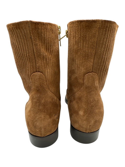 Clorinda Antinori Shoe Size 36 Brown Suede Round Toe Side Zip Ribbed Booties Brown / 36