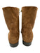 Clorinda Antinori Shoe Size 36 Brown Suede Round Toe Side Zip Ribbed Booties Brown / 36