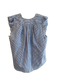 Frame Size M Blue & White Cotton Striped Ruffle Sleeveless V Neck Top Blue & White / M