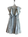 Free People Size Small Light Blue Cotton Deep V Neck stretch back Textured Dress Light Blue / Small