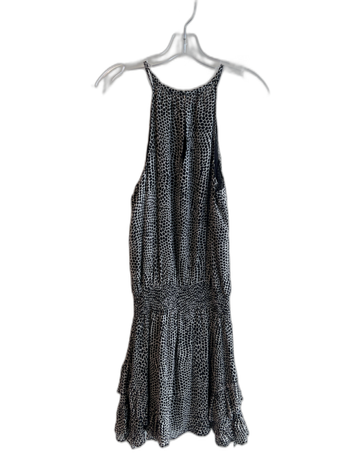 Ramy Brook Size Small Black & Gray Silk Sleeveless Poka Dot Elastic Waist Dress Black & Gray / Small