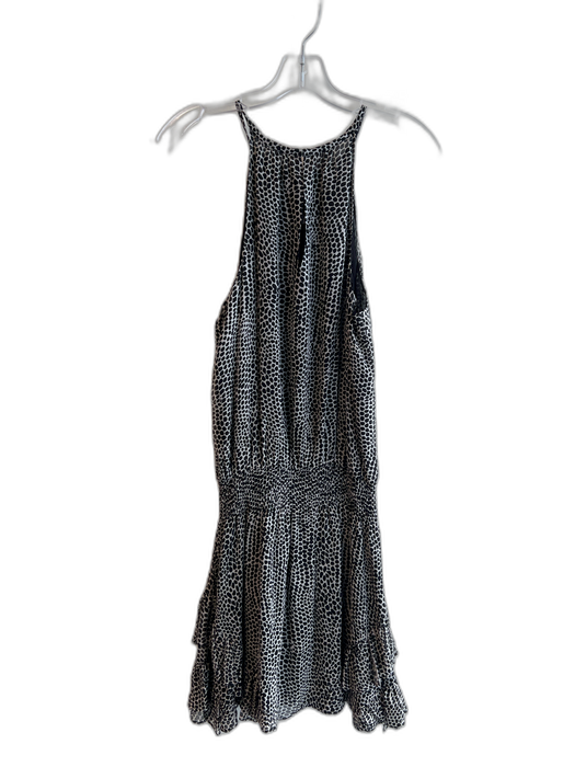 Ramy Brook Size Small Black & Gray Silk Sleeveless Poka Dot Elastic Waist Dress Black & Gray / Small
