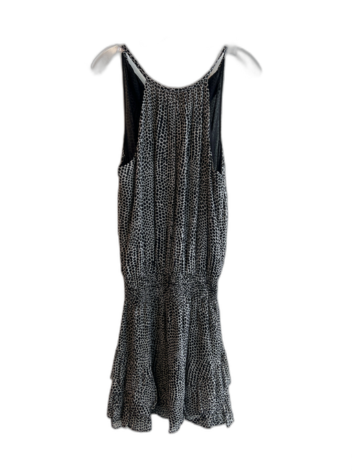 Ramy Brook Size Small Black & Gray Silk Sleeveless Poka Dot Elastic Waist Dress Black & Gray / Small