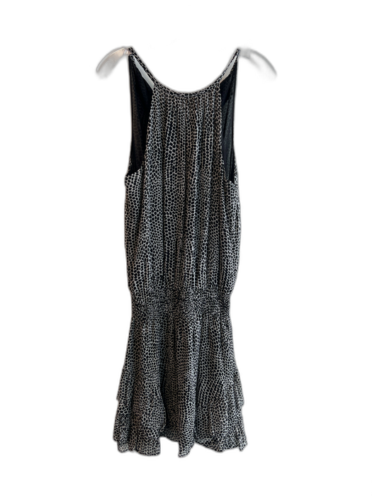 Ramy Brook Size Small Black & Gray Silk Sleeveless Poka Dot Elastic Waist Dress Black & Gray / Small