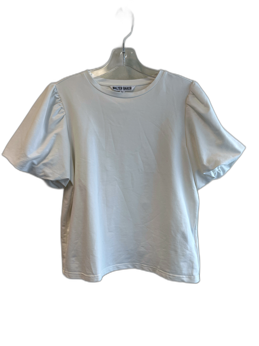 Walter Baker Size Medium White Polyester Blend Crew Neck Short Puff Sleeve Top White / Medium