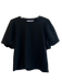 Walter Baker Size Medium Black Polyester Blend Crew Neck Short Puff Sleeve Top Black / Medium