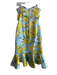 Mestiza New York Size 2 Blue & Yellow Polyester Floral Strapless Back Zip Dress Blue & Yellow / 2