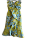 Mestiza New York Size 2 Blue & Yellow Polyester Floral Strapless Back Zip Dress Blue & Yellow / 2