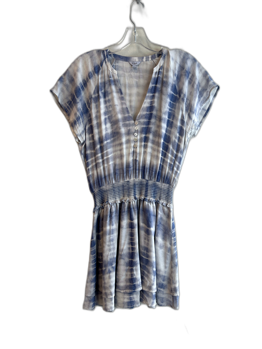 Rails Size Small Blue & White Viscose Tye Dye Drop Shoulder V Neck Dress Blue & White / Small