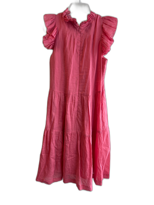 Sea New York Size 4 coral Cotton Lined Ruffle Sleeveless High Ruffle Neck Dress coral / 4