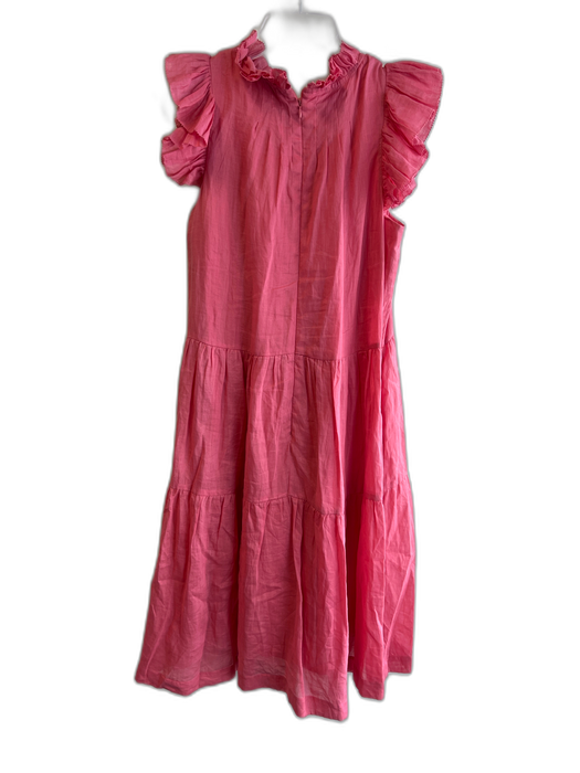 Sea New York Size 4 coral Cotton Lined Ruffle Sleeveless High Ruffle Neck Dress coral / 4