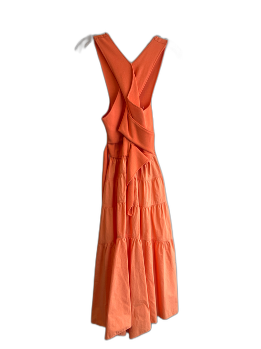 Derek Lam 10 Crosby Size 4 Orange Cotton Knit Top Sleeveless V Neck & Back Dress Orange / 4
