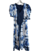 Sea New York Size Small Navy & white Cotton V Neck Back Zip Tye Die Skirt Navy & white / Small