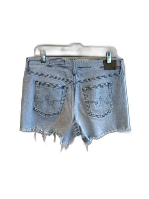 AG Size 28 Light Denim Cotton Blend 5 Pocket Zip Fly Cut Off Shorts Light Denim / 28