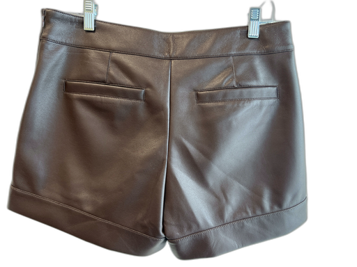 Marie Oliver Size 8 Brown Polyester Side Zip Pockets Flat Front Shorts Brown / 8