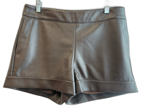 Marie Oliver Size 8 Brown Polyester Side Zip Pockets Flat Front Shorts Brown / 8