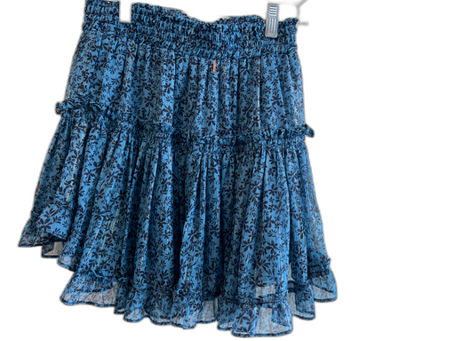 Misa Size Small Blue & Black Polyester Blend Metallic Thread Stretch Waist Skirt Blue & Black / Small