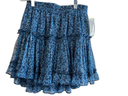 Misa Size Small Blue & Black Polyester Blend Metallic Thread Stretch Waist Skirt Blue & Black / Small