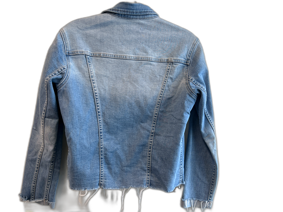 L'agence Size S/P Light Denim Cotton Pocket Raw Hem Jean Jacket Jacket Light Denim / S/P