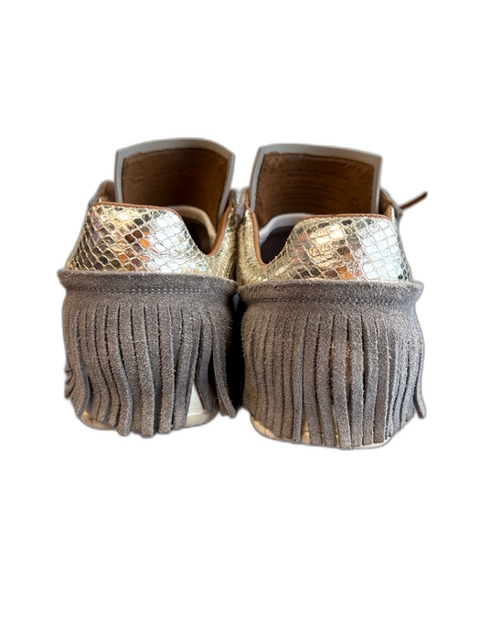 Esse Ut Esse Shoe Size 37 Gray Suede Laces Fringe Almond Toe Slip On Shoes Gray / 37