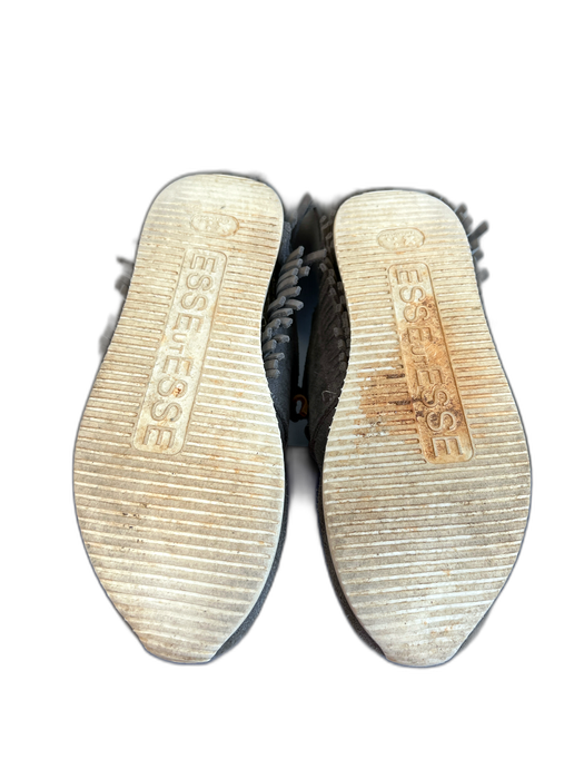 Esse Ut Esse Shoe Size 37 Gray Suede Laces Fringe Almond Toe Slip On Shoes Gray / 37