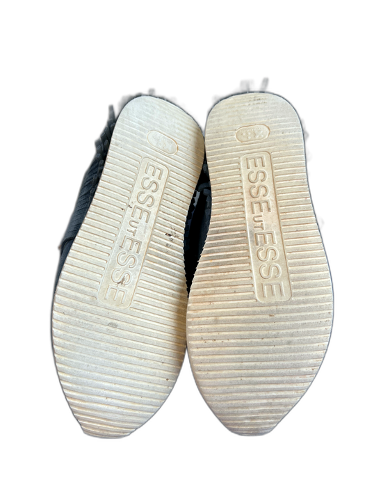 Esse Ut Esse Shoe Size 37 Blue Suede Laces Fringe Almond Toe Slip On Shoes Blue / 37