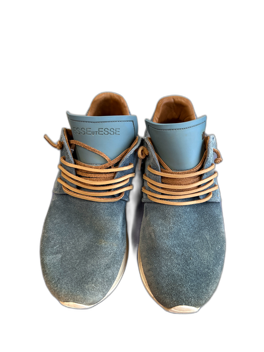 Esse Ut Esse Shoe Size 37 Blue Suede Laces Fringe Almond Toe Slip On Shoes Blue / 37