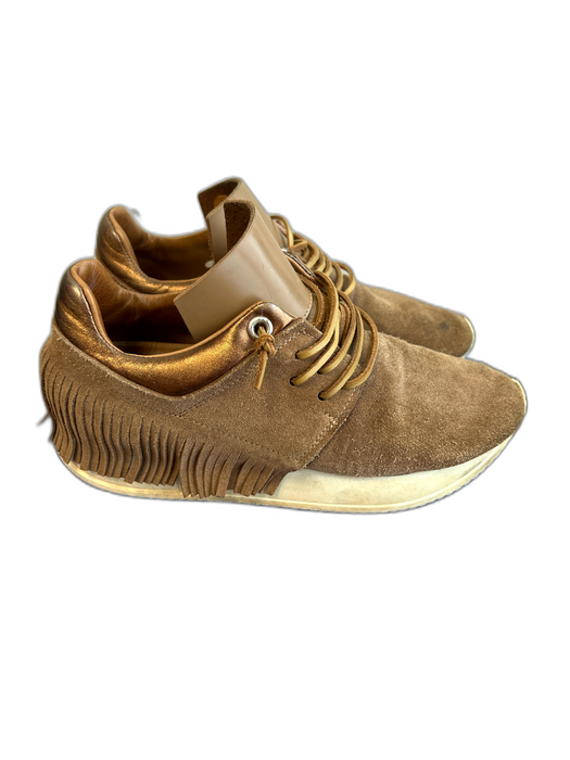 Esse Ut Esse Shoe Size 37 Brown Suede Laces Fringe Almond Toe Slip On Shoes Brown / 37