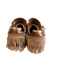 Esse Ut Esse Shoe Size 37 Brown Suede Laces Fringe Almond Toe Slip On Shoes Brown / 37
