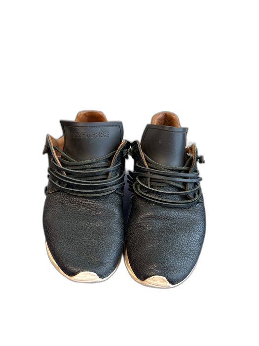 Esse Ut Esse Shoe Size 37 Black Leather Laces Fringe Almond Toe Slip On Shoes Black / 37