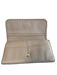 Tory Burch Elephant Grey Leather Logo Whipstitch Flap Pockets Wallets Elephant Grey