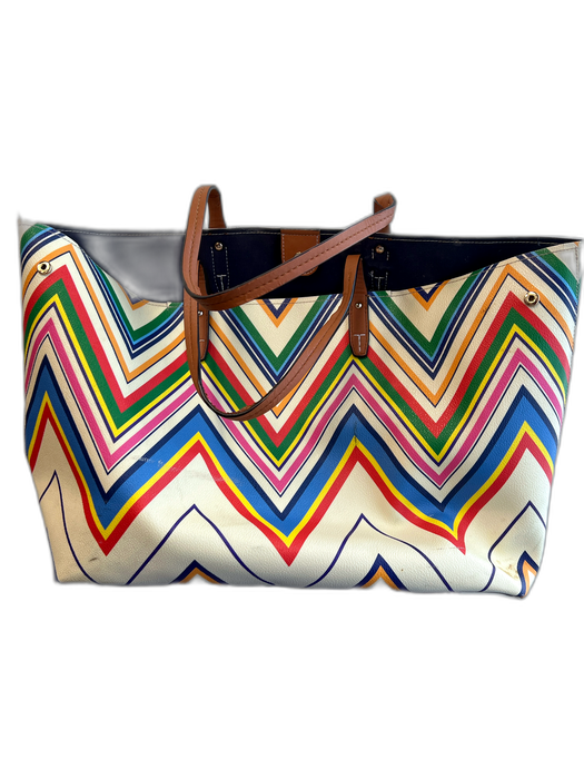 Tory Burch Multi Leather Double Strap Chevron Detail Side Snap Bag Multi / Large