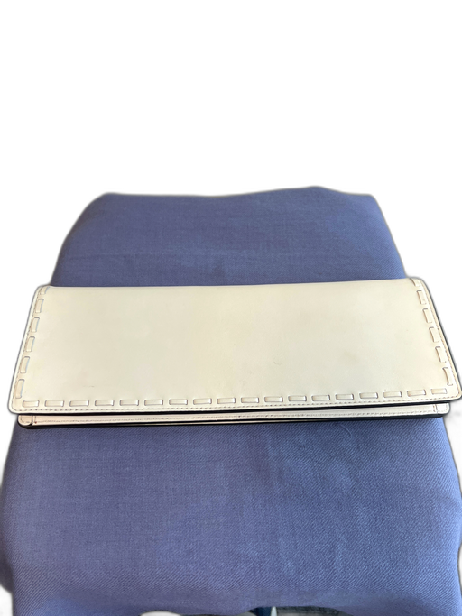 Tory Burch Off White & Multi Leather Snap Closure Stitch Detail Interior Zip Bag Off White & Multi / Small