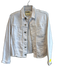L'agence Size Medium White Cotton Blend Raw Hem Front Button Closure Jacket White / Medium