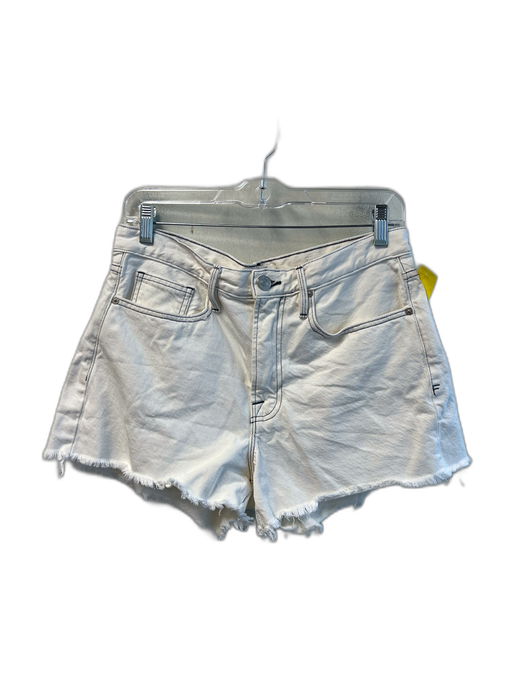 Frame Size 28 White Cotton Contrast Stitch 5 Pocket Zip Fly Raw Hem Shorts White / 28