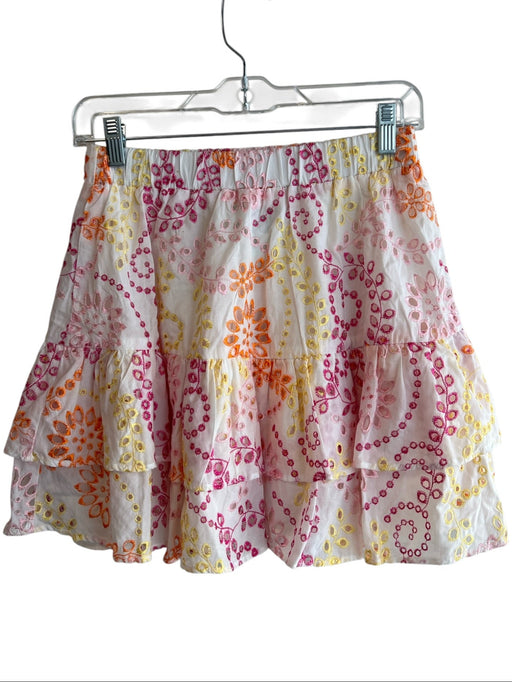 Willa Story Size S White & Multi Cotton Elastic Waist Eyelet Embroidered Skirt White & Multi / S