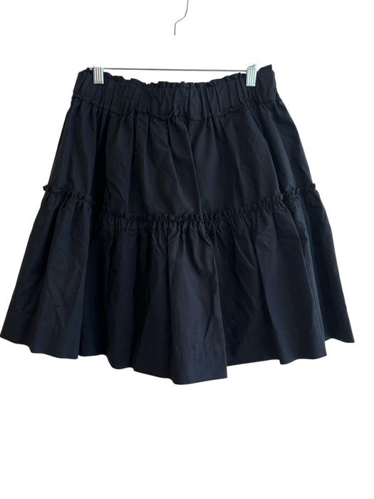Maeve Size XS Black Cotton Elastic Waist Tiered Above knee Skirt Black / XS