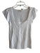 Nation Size M White Pima Cotton Scoop Neck Ruffle Cap Sleeve Shirred Bodice Top White / M