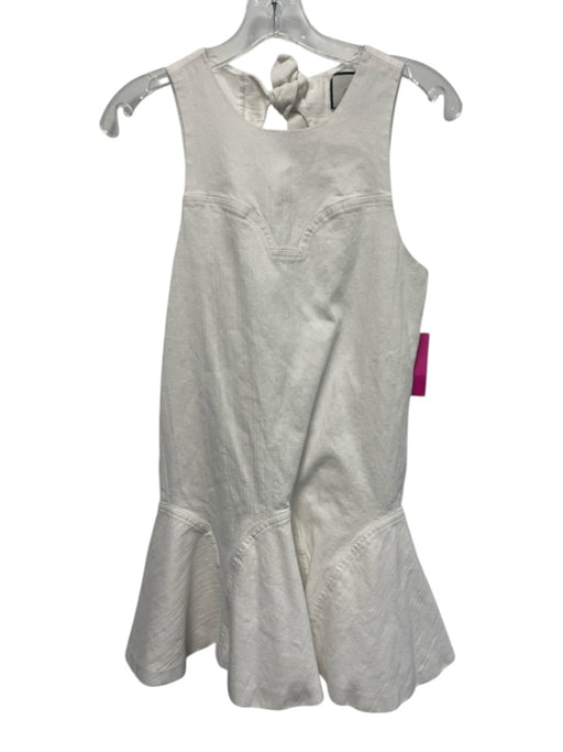 Alexis Size XS White Cotton Blend Sleeveless Back Tie Back Cut Out Mini Dress White / XS