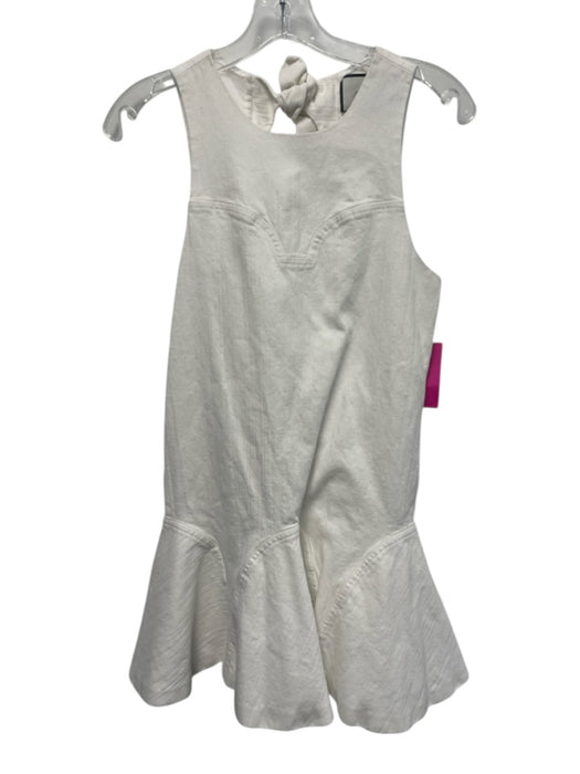 Alexis Size XS White Cotton Blend Sleeveless Back Tie Back Cut Out Mini Dress White / XS