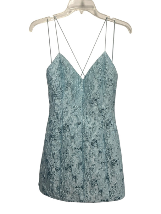 Alice + Olivia Size 2 Light Blue Polyester Blend Spaghetti Strap Paneled Dress Light Blue / 2