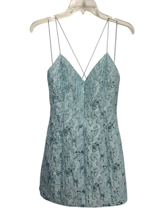 Alice + Olivia Size 2 Light Blue Polyester Blend Spaghetti Strap Paneled Dress Light Blue / 2