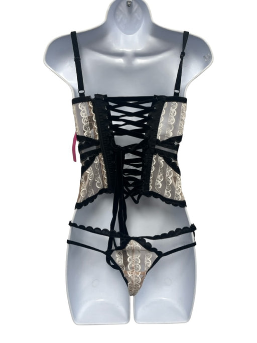Victoria's Secret Size 32B Black, White, Beige Polyester Blend Lace Lingerie Black, White, Beige / 32B