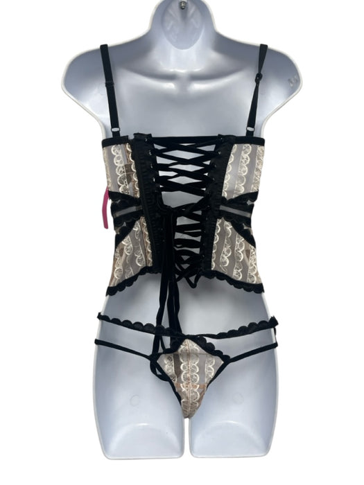 Victoria's Secret Size 32B Black, White, Beige Polyester Blend Lace Lingerie Black, White, Beige / 32B