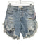 One Teaspoon Size 25 Light Wash Cotton Denim High Rise Distressed Raw Hem Shorts Light Wash / 25