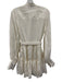 Acler Size 2 Cream White Linen Blend Long Sleeve Button Front Gathered Dress Cream White / 2